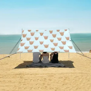 Chubby Cat Falling Beach Canopy Tent Anti-UV & Wind Resistant, Camping Sun Shelter Easy Setup Portable,Outdoor Shade Tents with Sandbags,Sand Shovels,Ground Pegs & Stability Poles