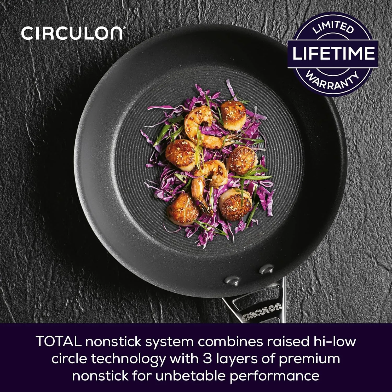 Circulon Infinite Saucepans and Frypan, 4 Piece Set, Black