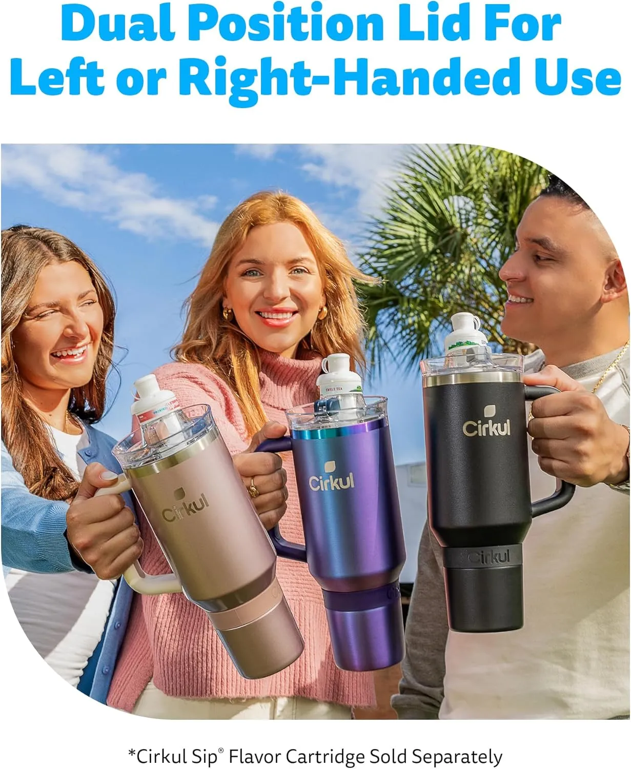 Cirkul 40oz. Chameleon Stainless Steel Tumbler with Handle, All-Day StrawSip, Double-Wall Insulated