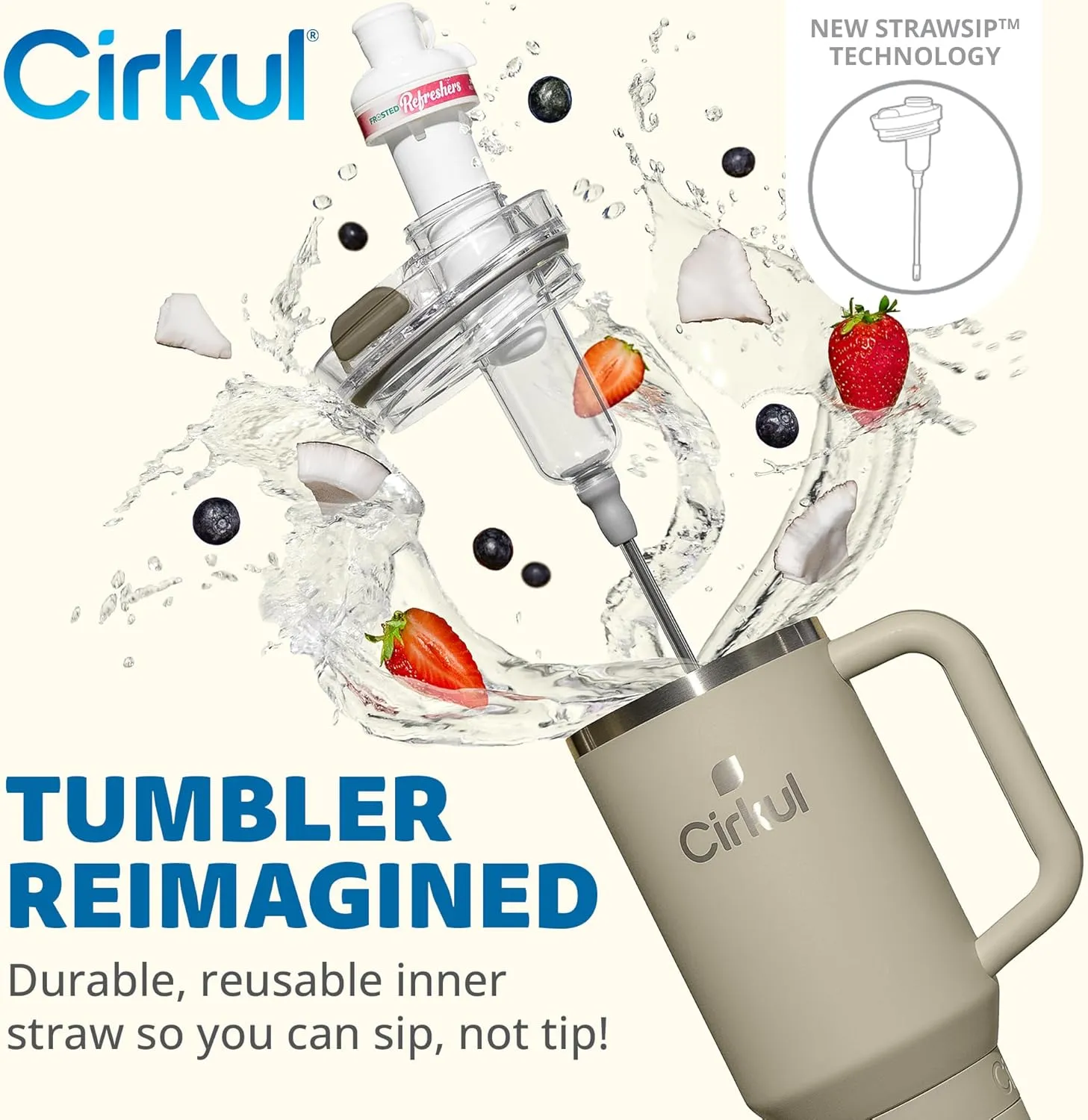 Cirkul 40oz. Ranger Stainless Steel Tumbler with Handle, All-Day StrawSip™, Double-Wall Insulated