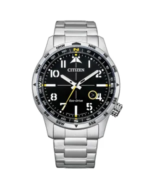 Citizen Eco Drive Bracelet Black Dial Watch BM7550-87E