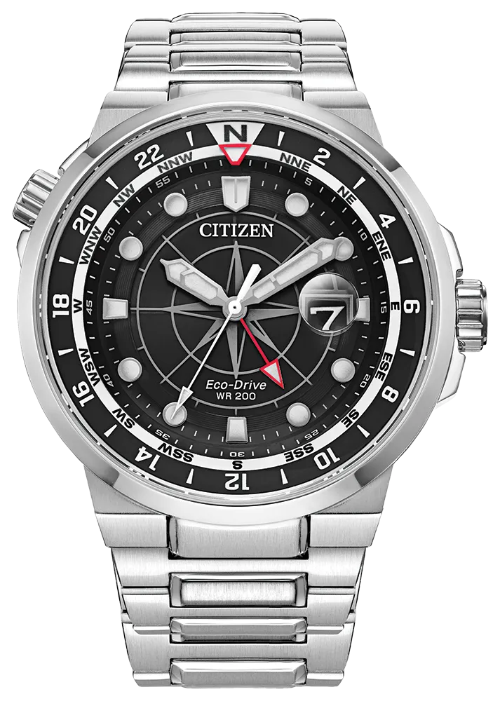 Citizen GMT Endeavour model bj7140-53e gents eco drive wristwatch 35839