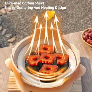 Clay Stove Small Camping Stove, Portable Charcoal Grill, Old-Fashioned Round Charcoal Grill Tea Making Stove, 1set BBQ Grill For Outdoor Cooking Picnic
