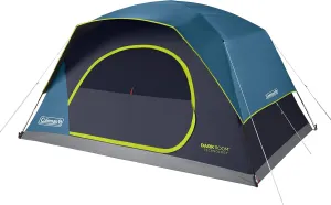 Coleman 4/6/8/10 Person Skydome Dark Room Tent with Rainfly, 5 Minute Setup, Blocks 90% of Sunlight, 20% More Headroom Than Traditional Tents