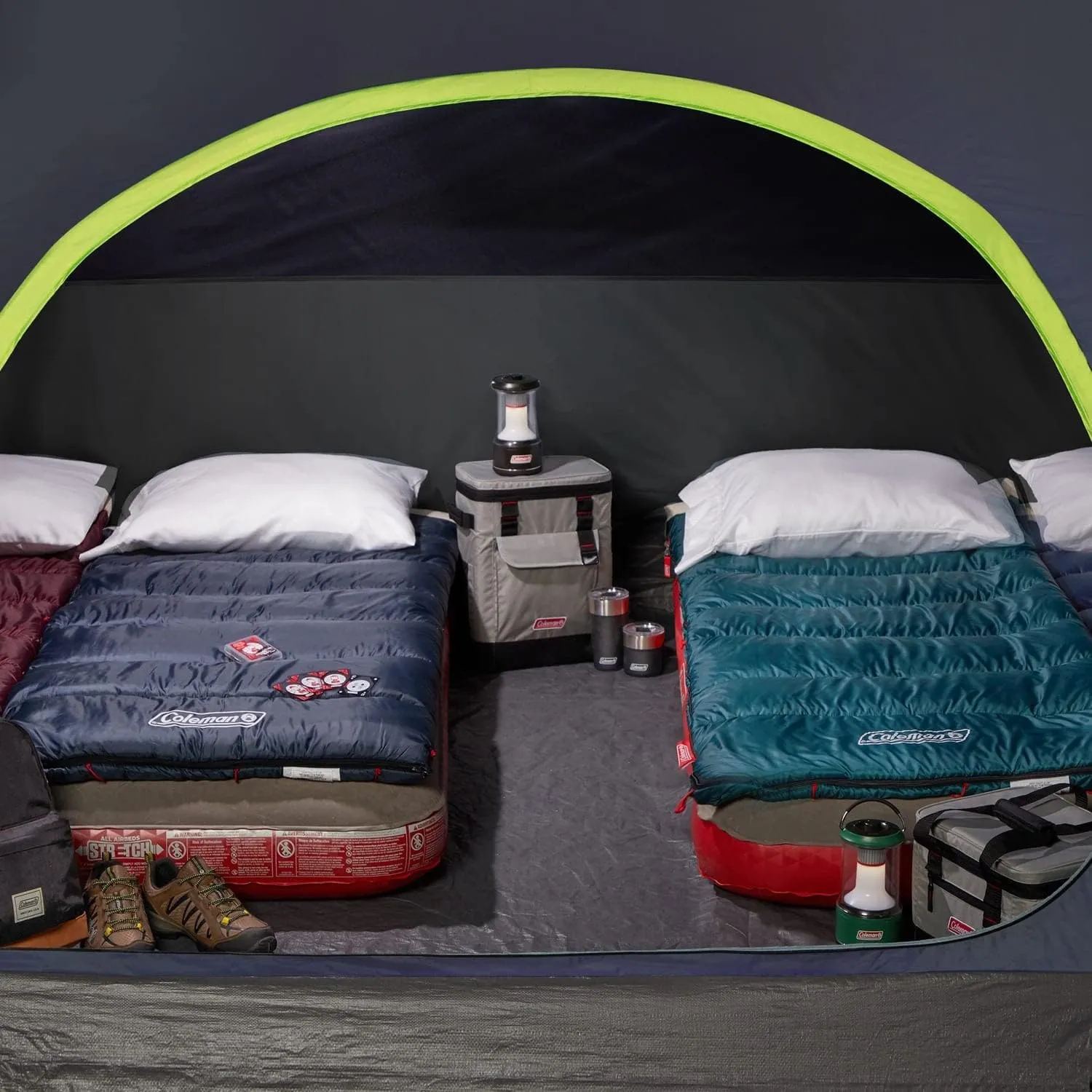 Coleman 4/6/8/10 Person Skydome Dark Room Tent with Rainfly, 5 Minute Setup, Blocks 90% of Sunlight, 20% More Headroom Than Traditional Tents