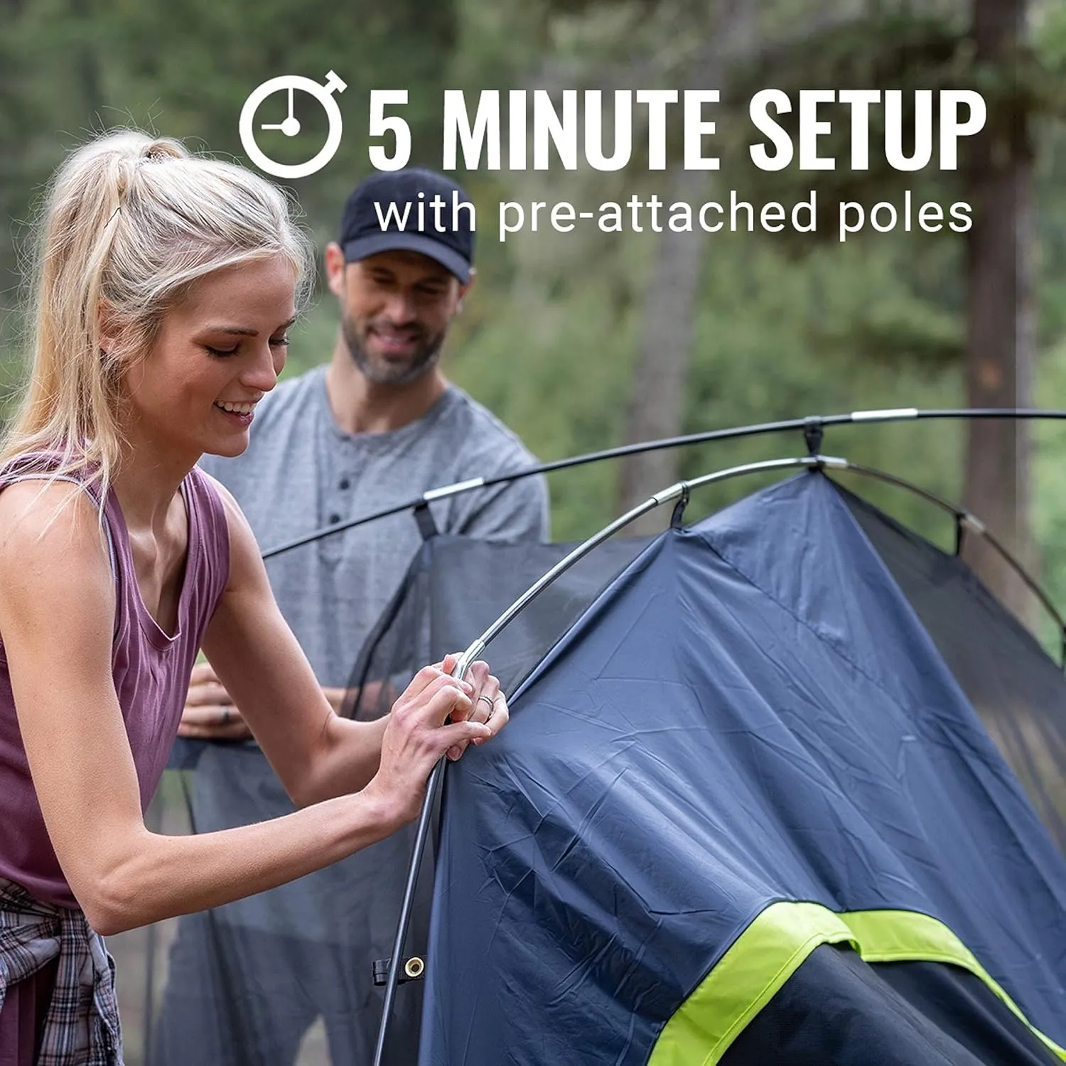 Coleman 4/6/8/10 Person Skydome Dark Room Tent with Rainfly, 5 Minute Setup, Blocks 90% of Sunlight, 20% More Headroom Than Traditional Tents