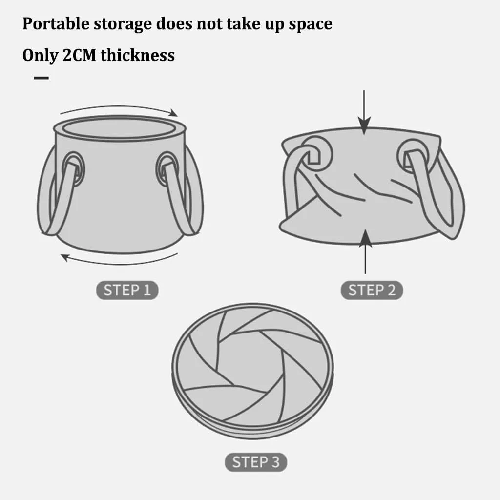 Collapsible Bucket 5 Gallon, Multifunctional Portable Collapsible Fishing Bucket, Wash Basin Folding Bucket, Water Container for Fishing, Camping, Gardening (Color : Khaki)