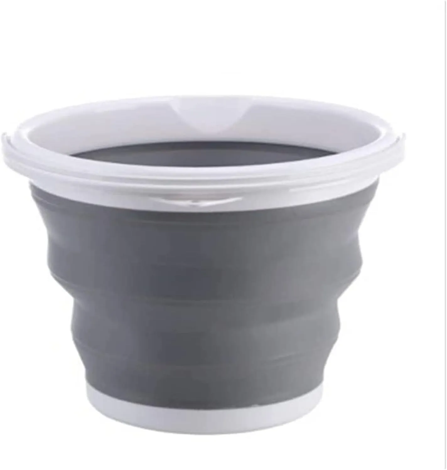 Collapsible BucketOutdoor bucket,Folding Bucket Plastic Portable Storage Bucket Save Space Folding Bucket for Kitchen Bathroom Outdoor(Gray)