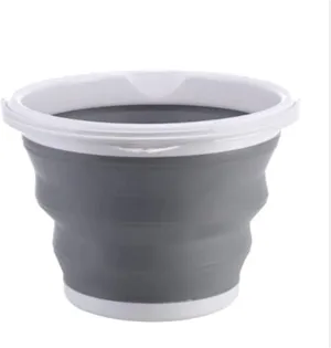 Collapsible BucketOutdoor bucket,Folding Bucket Plastic Portable Storage Bucket Save Space Folding Bucket for Kitchen Bathroom Outdoor(Gray)
