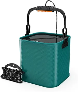 Collapsible Fishing Bait Bucket,EVA Fish Bucket,Portable Fishing Water Pail for Camping Traveling Hiking Fishing Boating Gardening with 6 Meters Rope