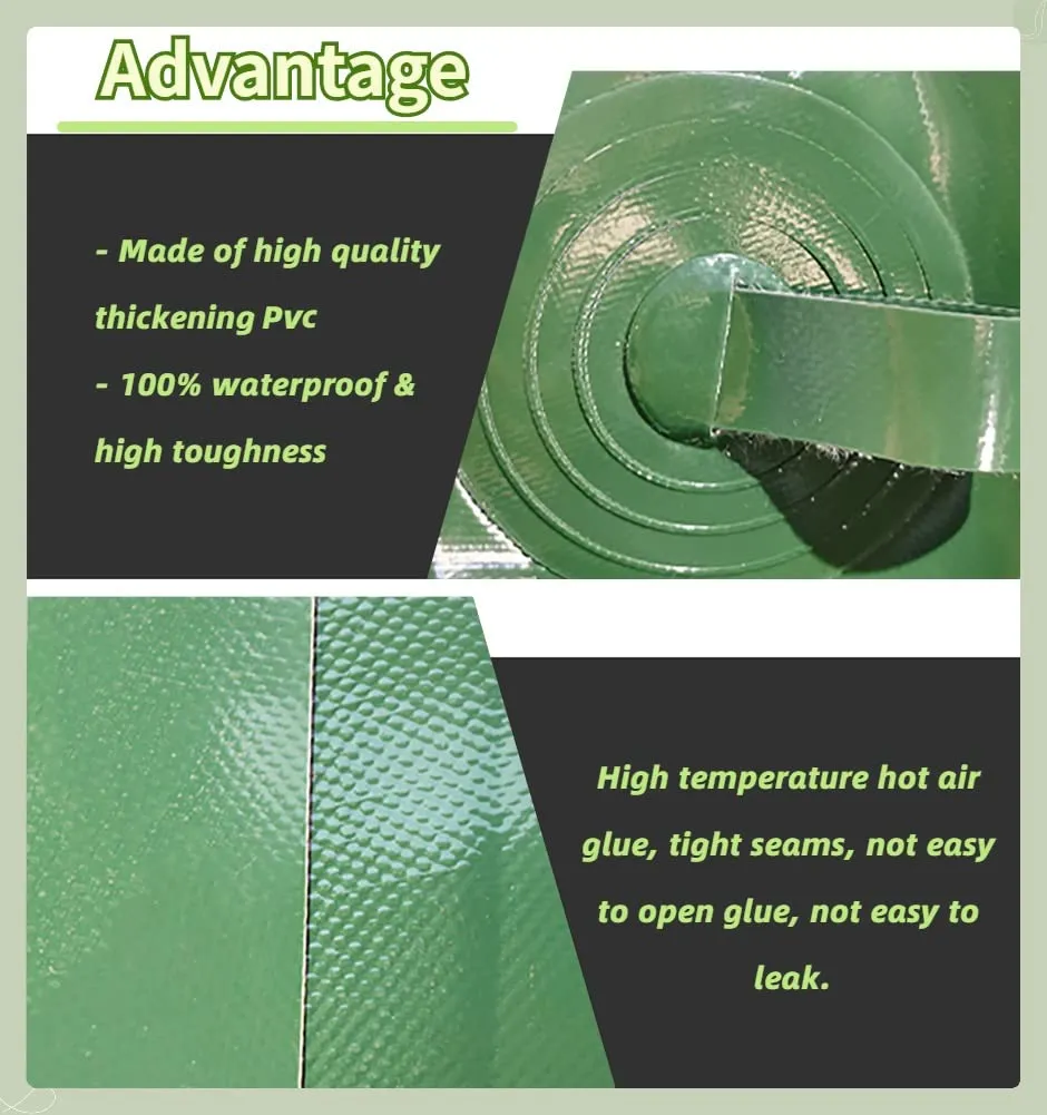 Collapsible PVC Water Tank Container - 100-1585L， Emergency Water Storage & Transport | Drought Resistance & Fire Prevention(4x1x1m/4000L/1056Gallon)