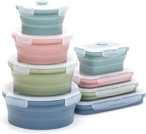 Collapsible Silicone Food Storage Container Set (INDIGO)