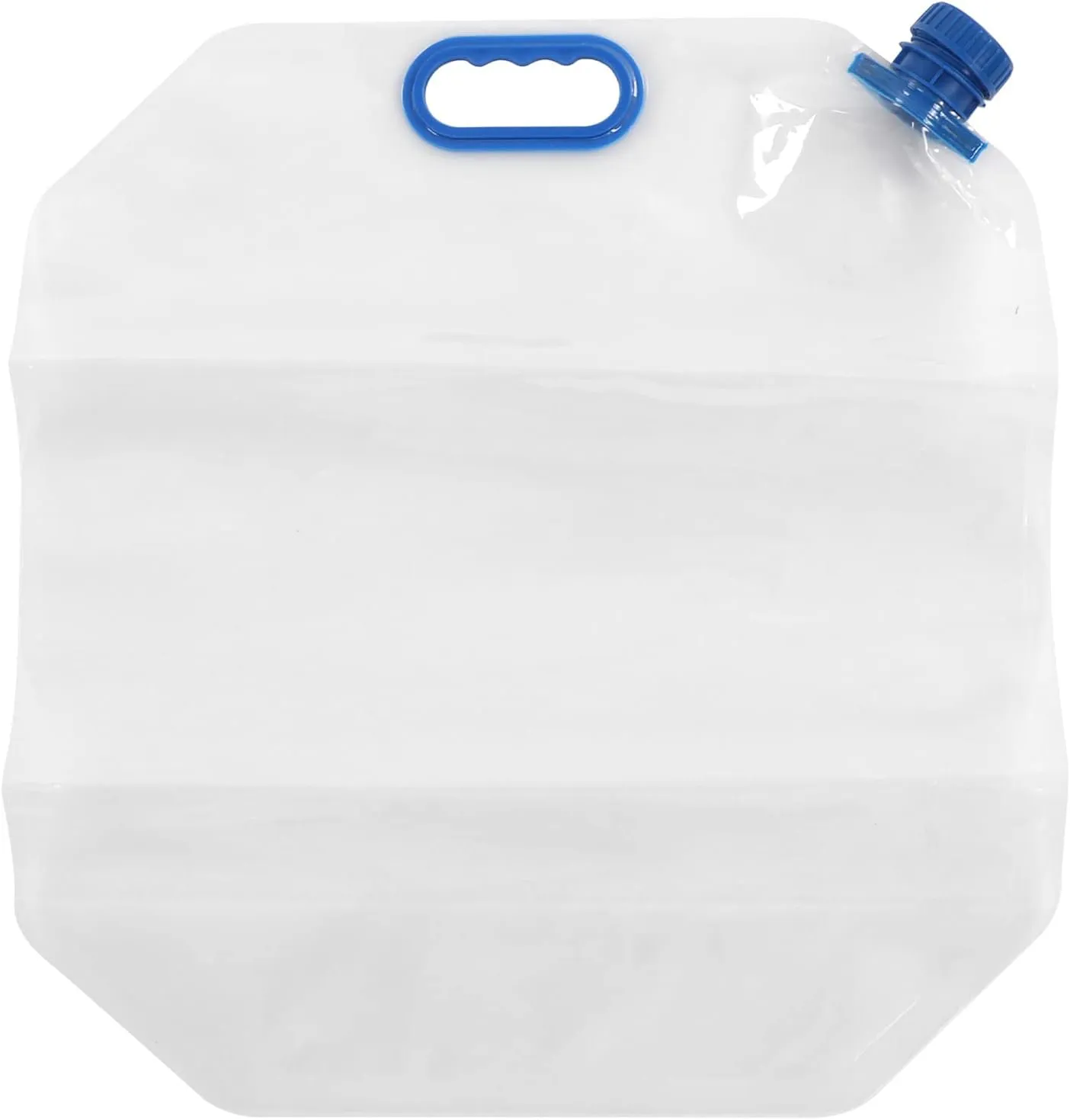 Collapsible Water Container Bag 3.96 Gallon/15L Reusable Freezable Water Container Clear Storage Jug for Camping Hiking Backpack Emergency(Blue)