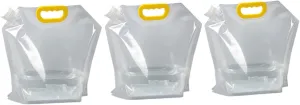 Collapsible Water Container Bag, BPA Free Plastic Collapsible Water Bag Set Car Water Container for Camping Hiking Backpack Emergency(3PCS,2.5L)