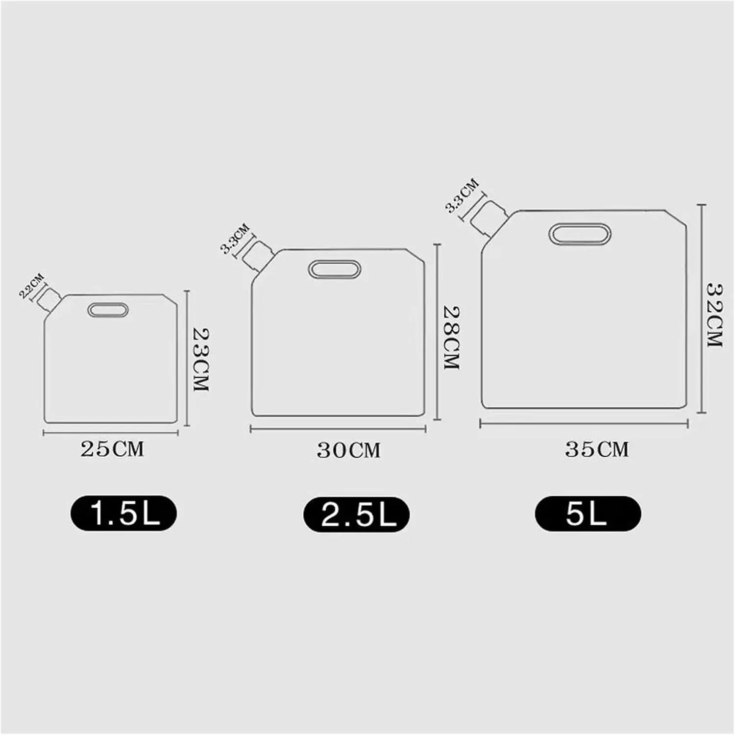 Collapsible Water Container Bag, BPA Free Plastic Collapsible Water Bag Set Car Water Container for Camping Hiking Backpack Emergency(3PCS,2.5L)