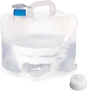 Collapsible Water Container, Large Capacity Water Storage Bag with Tap Sealed Cap Folding Soft Water Carrier for Outdoor Camping Hiking (20L)