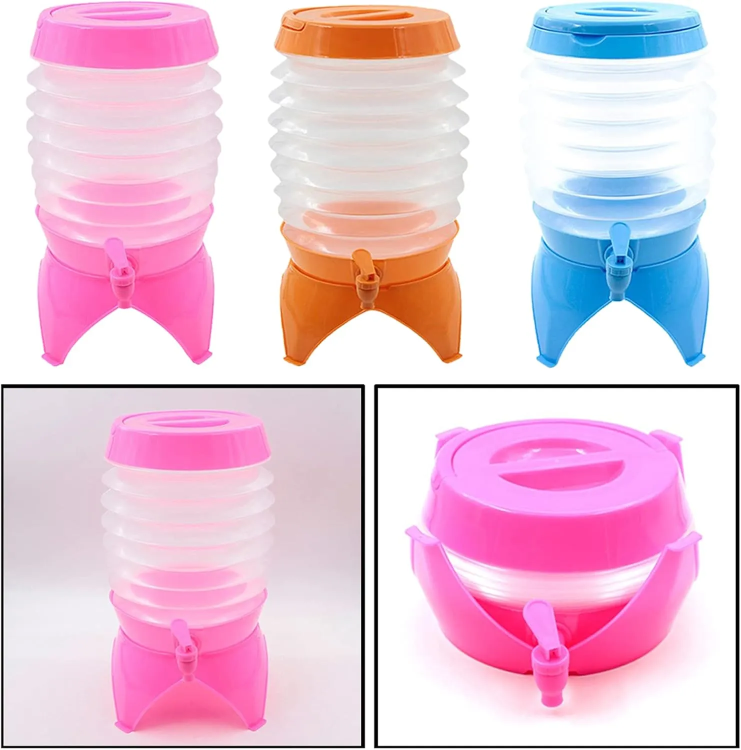 Collapsible Water Container Outdoor Camping Hiking Fishing Water Bucket Travel Folding Telescopic Water Storage Tank with Spigot