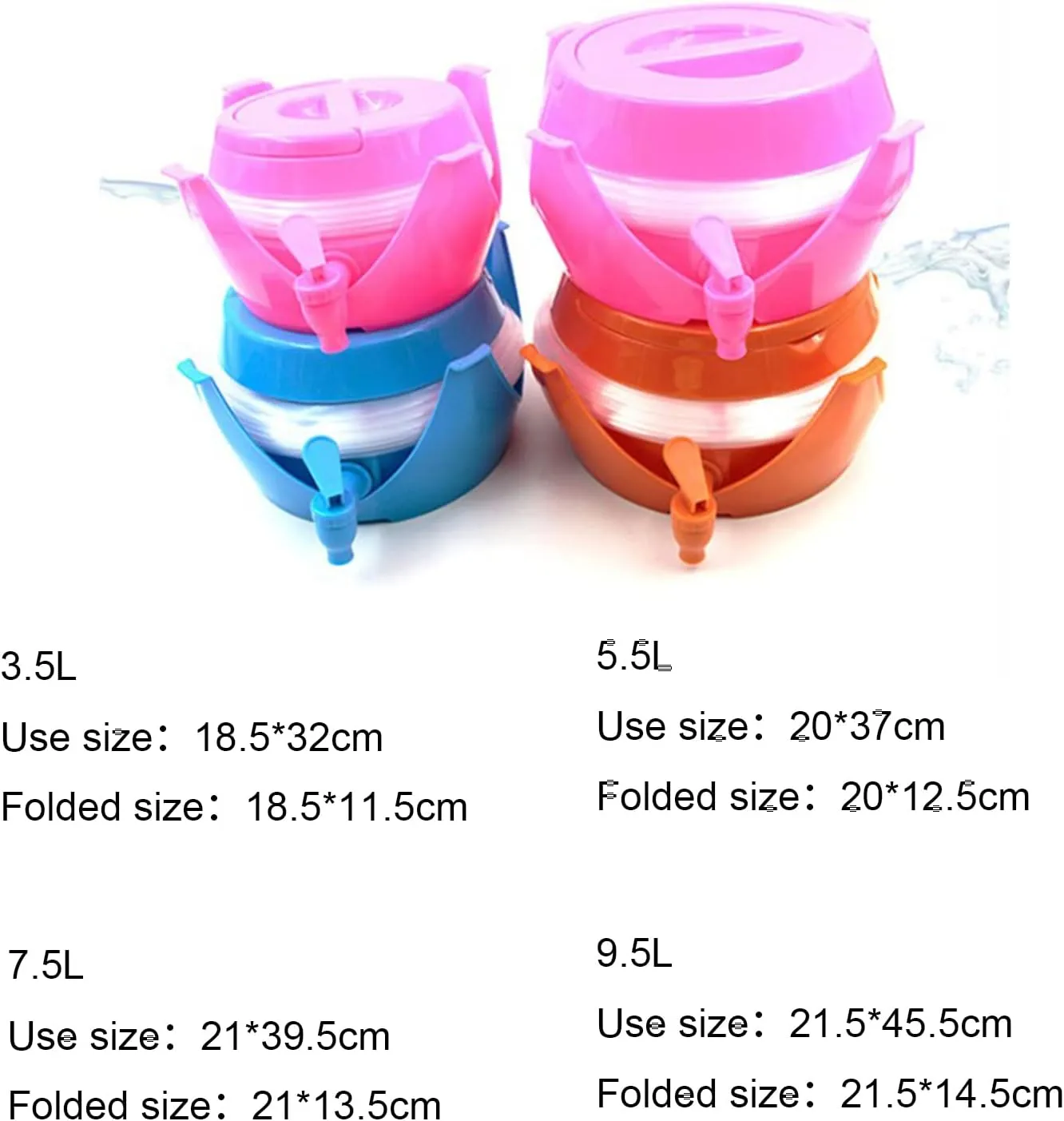 Collapsible Water Container Outdoor Camping Hiking Fishing Water Bucket Travel Folding Telescopic Water Storage Tank with Spigot