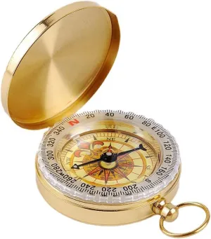 Compass Pocket Watch Retro Flip Cover Compass Outdoor Mountaineering Night Light Compass