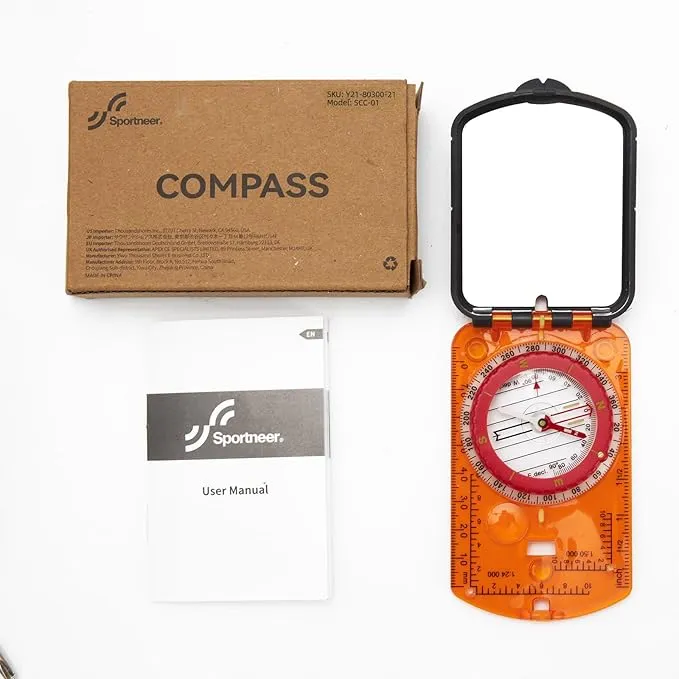 Compass, Sportneer Compass Hiking Survival Compass with Mirror Orienteering Compass Boy Scout Compass for Kids Gifts Hiking Camping Backpacking Map Navigation