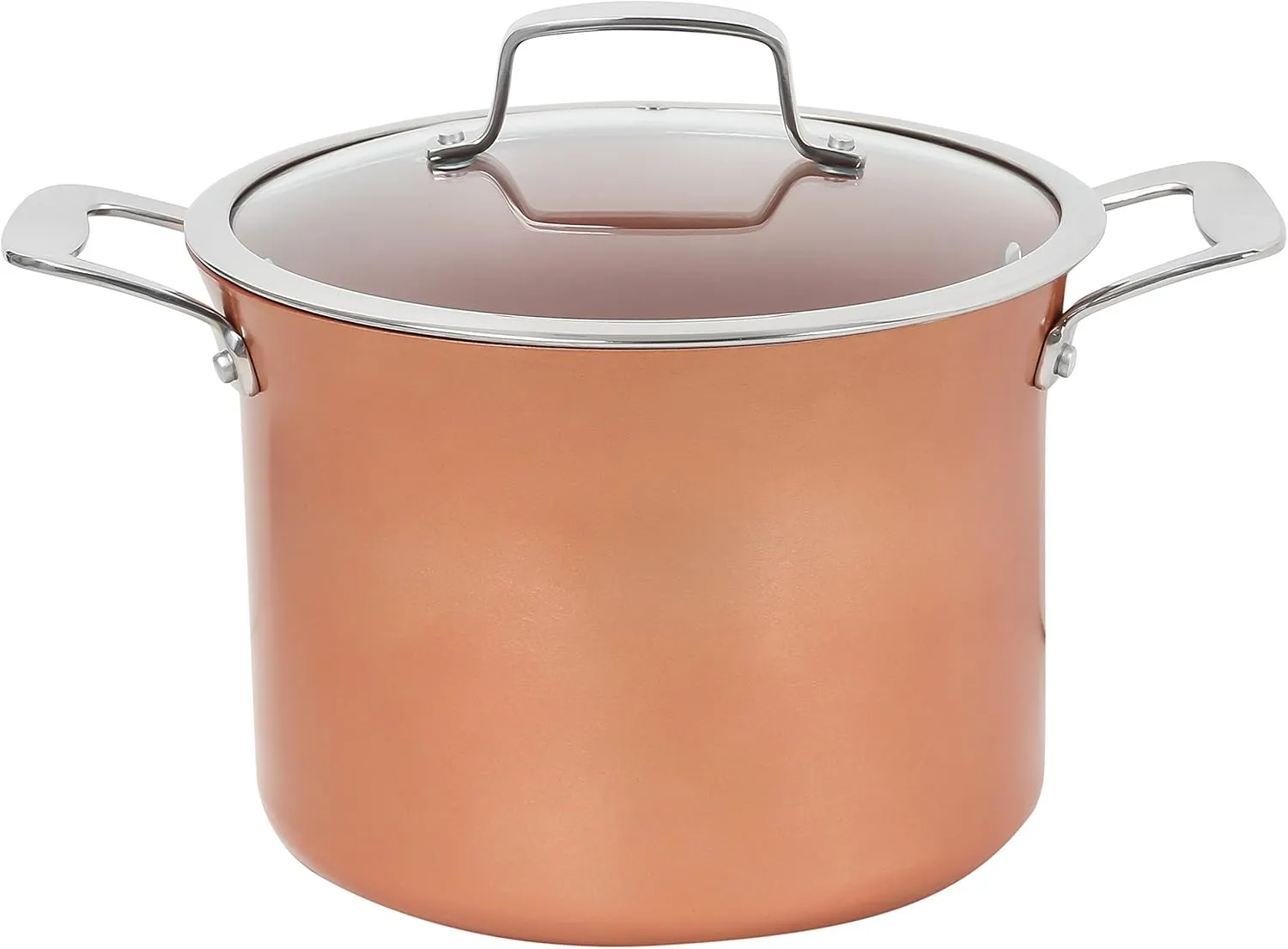 CONCORD 7 QT Copper Non Stick Stock Pot Casserole Coppe-Ramic Series Cookware (Induction Compatible)