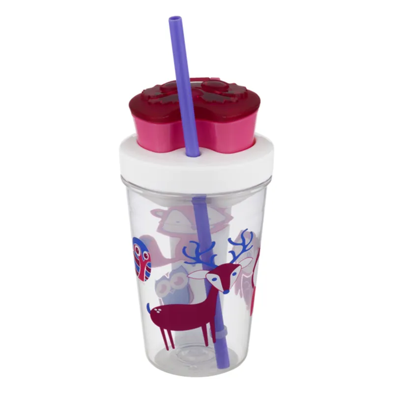 Contigo Bueno Snack Tumbler With Straw 350ml- Owl Pink