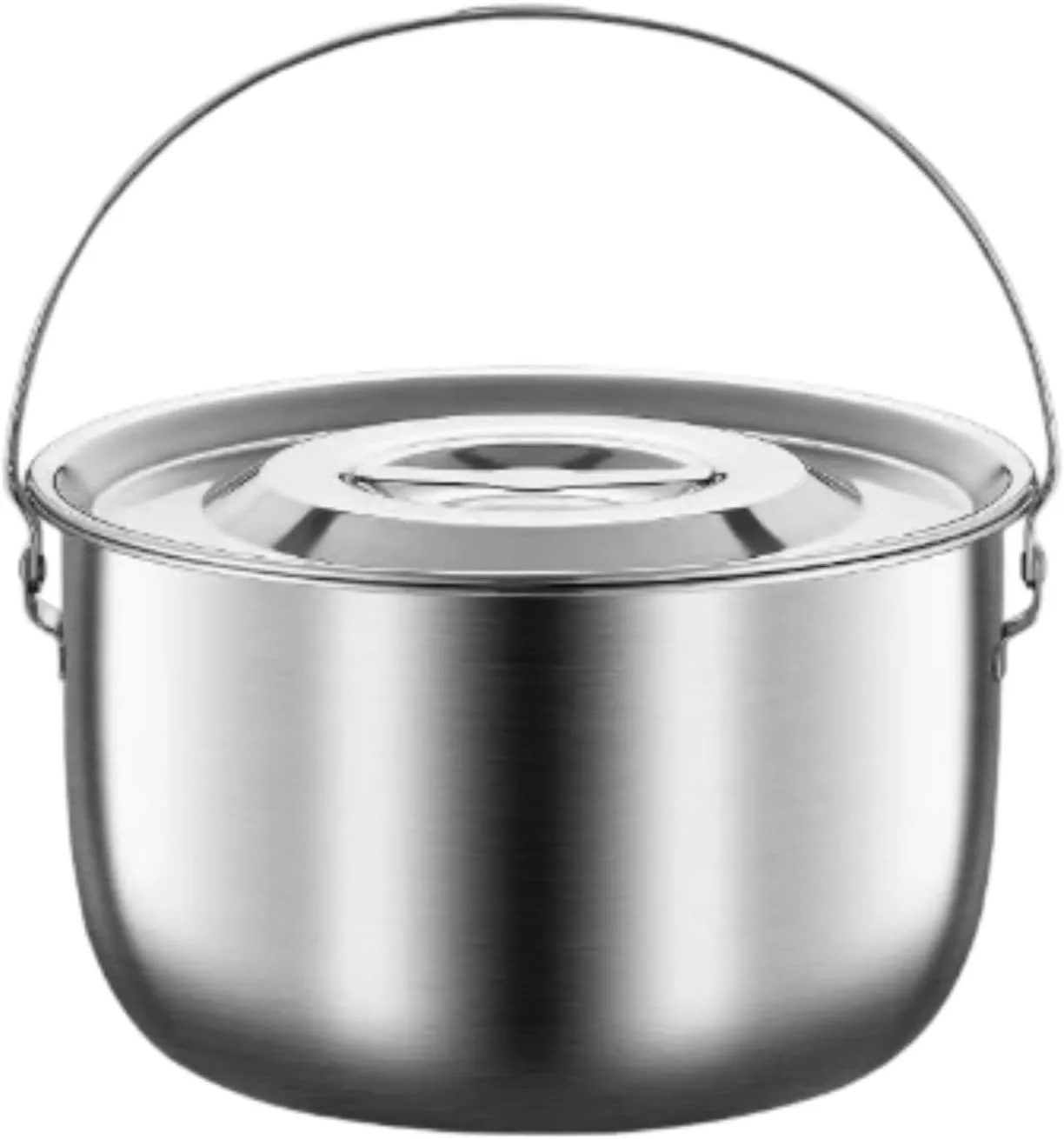 Cooking Pot Stainless Steel Camping Pot,Multipurpose Stockpot,Cookware Portable for Restaurant Cooking Home Camping, 4.0L