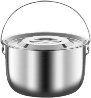 Cooking Pot Stainless Steel Camping Pot,Multipurpose Stockpot,Cookware Portable for Restaurant Cooking Home Camping, 4.0L