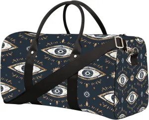 Cool Devil Eye Abstract Travel Duffel Bag for Women Men Small Sport Gym Bag Waterproof Weekender Overnight Lightweight Carry on Foldable Gym Bag for Training Swim Yoga Traveling Handbag