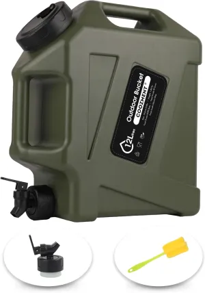 COOZMENT Military Green Water Containers: BPA-Free, Spigot Included