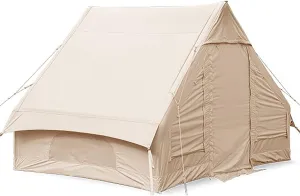 Cotton Retro Inflatable Tent Outdoor Glamping Camping Cabin Tent,Weatherproof and Rainproof,Suitable for 5-6 People,Great for Family,Outdoor,Camping,Hiking and Mountaineering