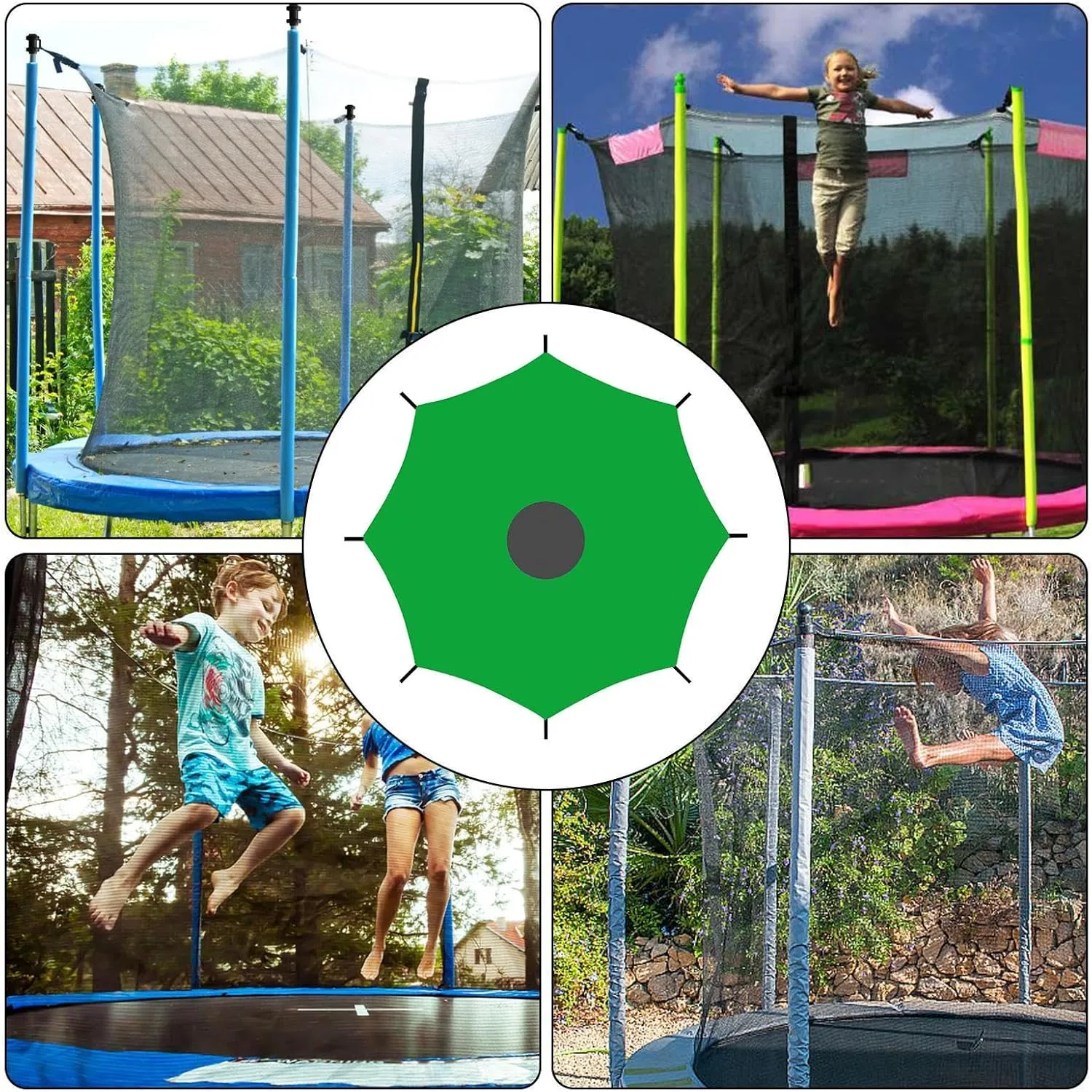 Cover for Trampoline - Canopy Awning Trampoline Sun Protection - Foldable Waterproof Tear Resistant Tent Cover Shade for Sports Patio Backyard