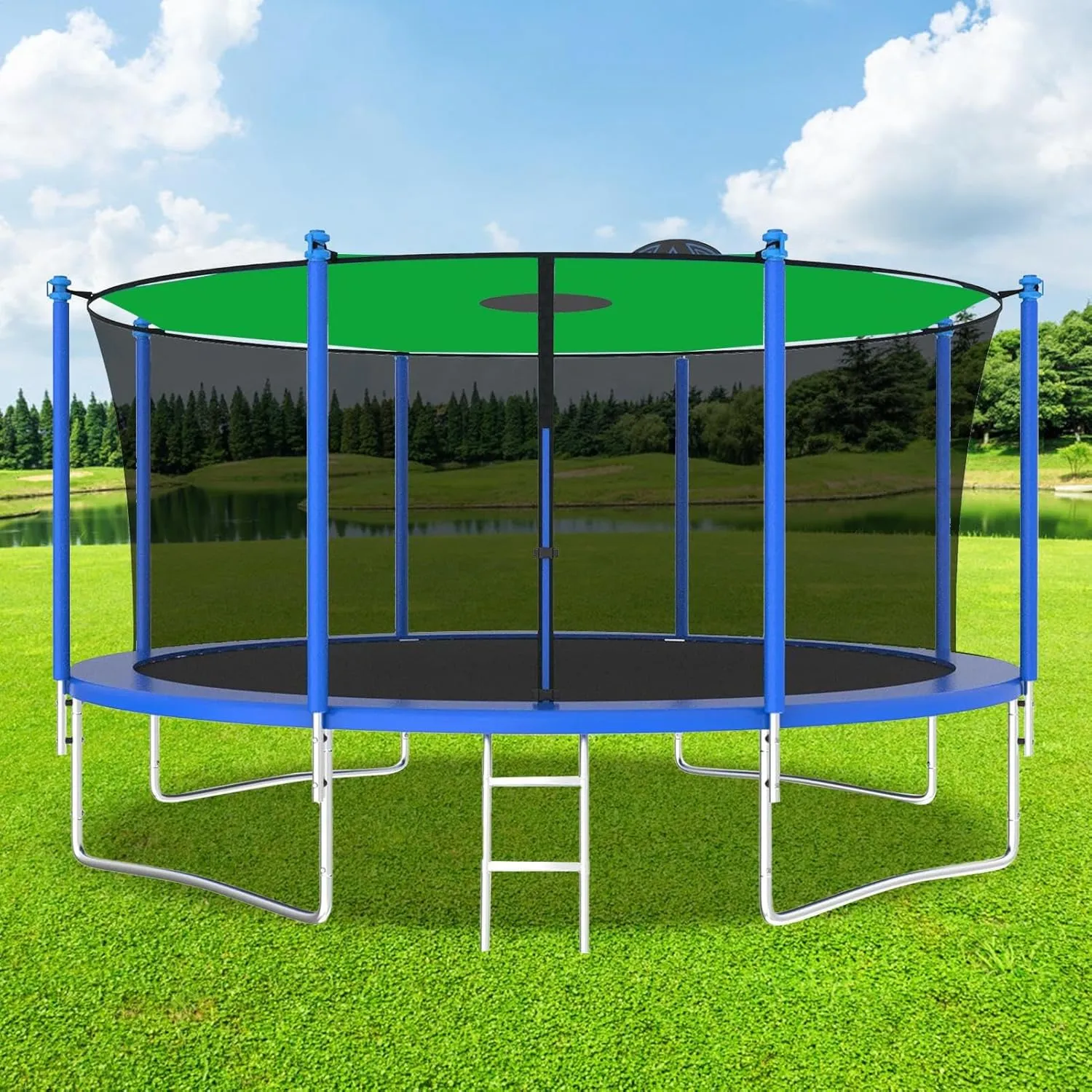 Cover for Trampoline - Canopy Awning Trampoline Sun Protection - Foldable Waterproof Tear Resistant Tent Cover Shade for Sports Patio Backyard