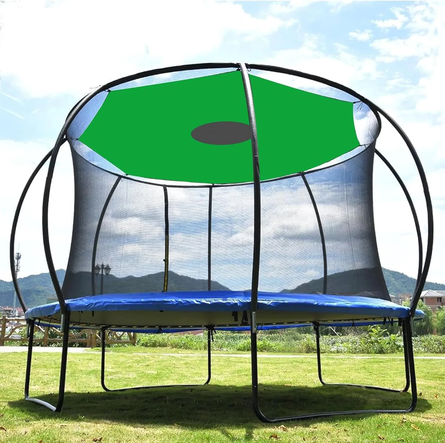 Cover for Trampoline - Canopy Awning Trampoline Sun Protection - Foldable Waterproof Tear Resistant Tent Cover Shade for Sports Patio Backyard