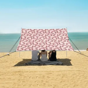 Cowboy Horseshoes Beach Canopy Tent Anti-UV & Wind Resistant, Camping Sun Shelter Easy Setup Portable,Outdoor Shade Tents with Sandbags,Sand Shovels,Ground Pegs & Stability Poles
