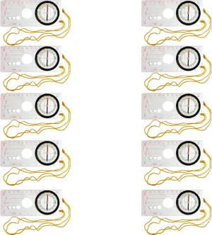 CP-ORT45 Compass Orienteering or Mapping Compass. Pack of 10 Compasses. This Orienteering Compass is Ideal for Outdoor Enthusiasts, Hikers, and Professionals who Require Precision