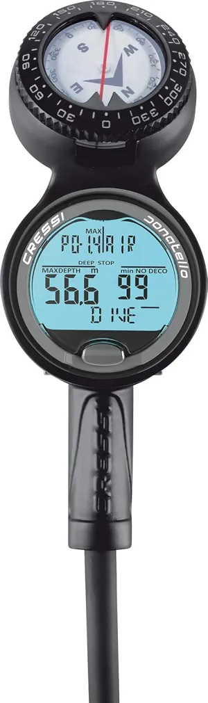 Cressi Scuba Diving Computer Console - Pressure Gauge, Compass - Console Donatello 3: made in Italy