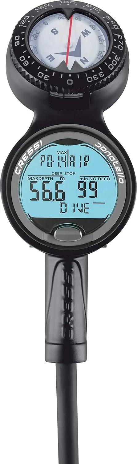 Cressi Scuba Diving Computer Console - Pressure Gauge, Compass - Console Donatello 3: made in Italy