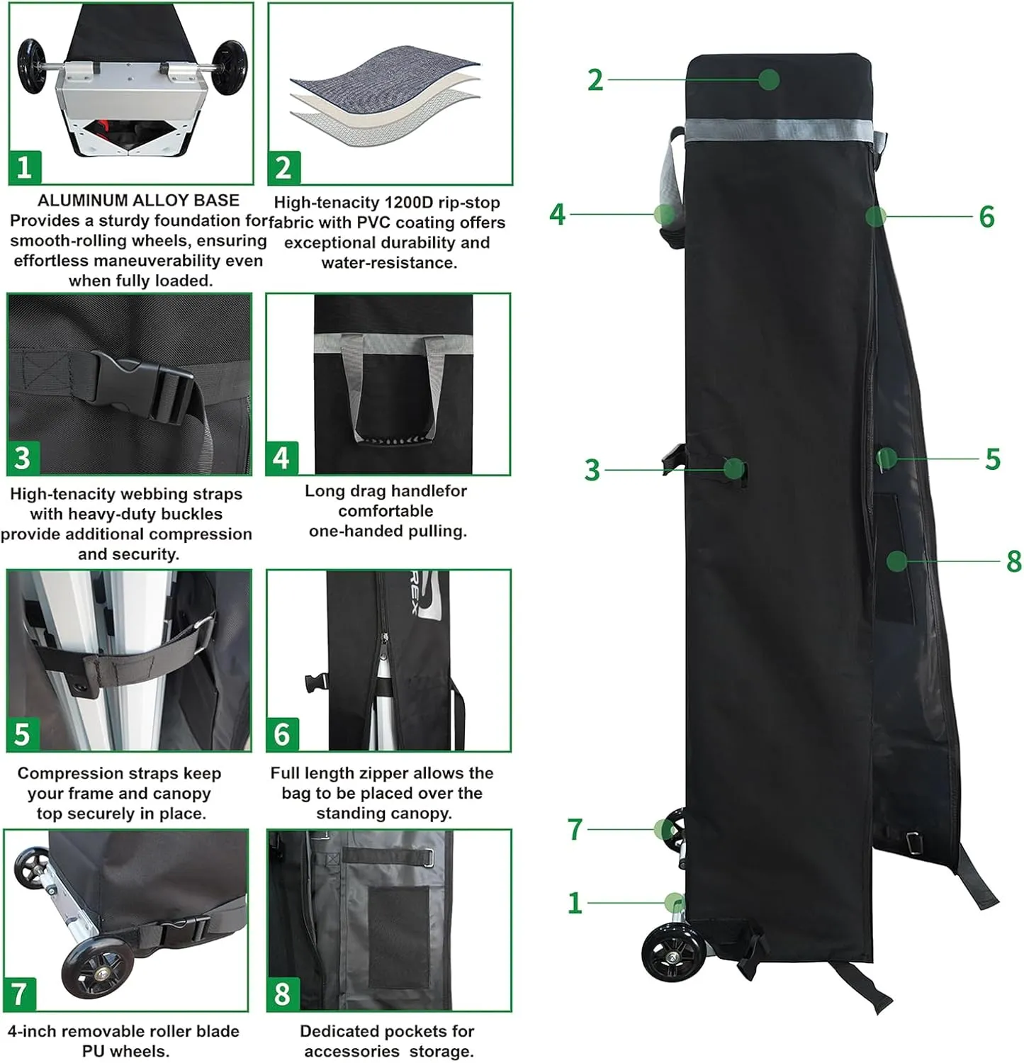 CROWN SHADES 10x20 Pop Up Canopy Tent - Commercial Canopy Tent with 400D Strength Oxford Fabric, Hexagonal Leg, 4 Upgraded Weights - Great for Trade Shows, Events, Parties & Commercial Use, White
