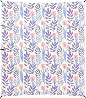 Cute Flower Clipart Pastel Blue Beach Tent & Canopy UPF50  Protection Easy Setup Large Sun Shelter with Sandbags and Shovel for Camping Trips, Fishing, Backyard Fun or Picnics