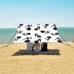 Dance Shoes Beach Canopy Tent Anti-UV & Wind Resistant, Black Camping Sun Shelter Easy Setup Portable,Outdoor Shade Tents with Sandbags,Sand Shovels,Ground Pegs & Stability Poles