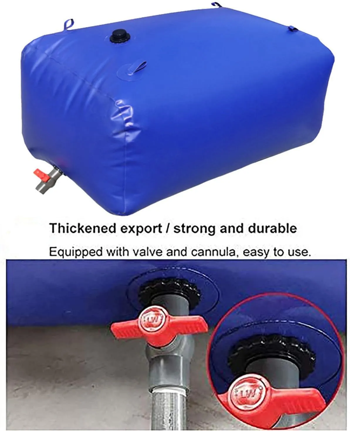 DEHIWI Emergency Water Storage Bladder,Collapsible Portable PVC Water Container,Drought-Resistant Water Bag with Faucet,Used for Building,Fire Transport Emergency Water Storage,4000L