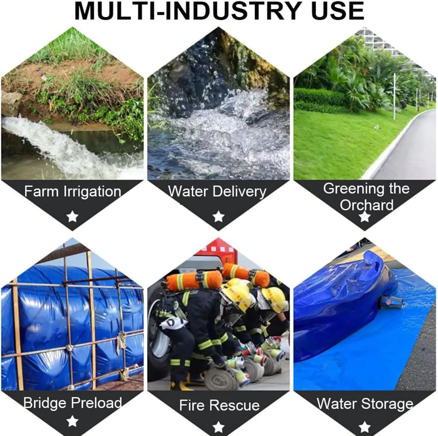 DEHIWI Emergency Water Storage Bladder,Collapsible Portable PVC Water Container,Drought-Resistant Water Bag with Faucet,Used for Building,Fire Transport Emergency Water Storage,4000L