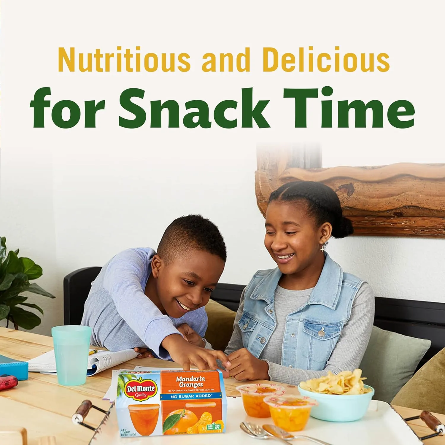 DEL MONTE Mandarin Oranges FRUIT CUP Snacks in Naturally Sweetened Water, No Sugar Added, 24 Pack, 4 oz