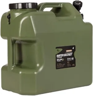 DESERT & FOX Water Container with Spigot 2.6/4.8/6.6Gal PE Water Storage Carrier Portable Green Bucket for Camping Hiking Picnic BBQ(Green 4.8Gal)