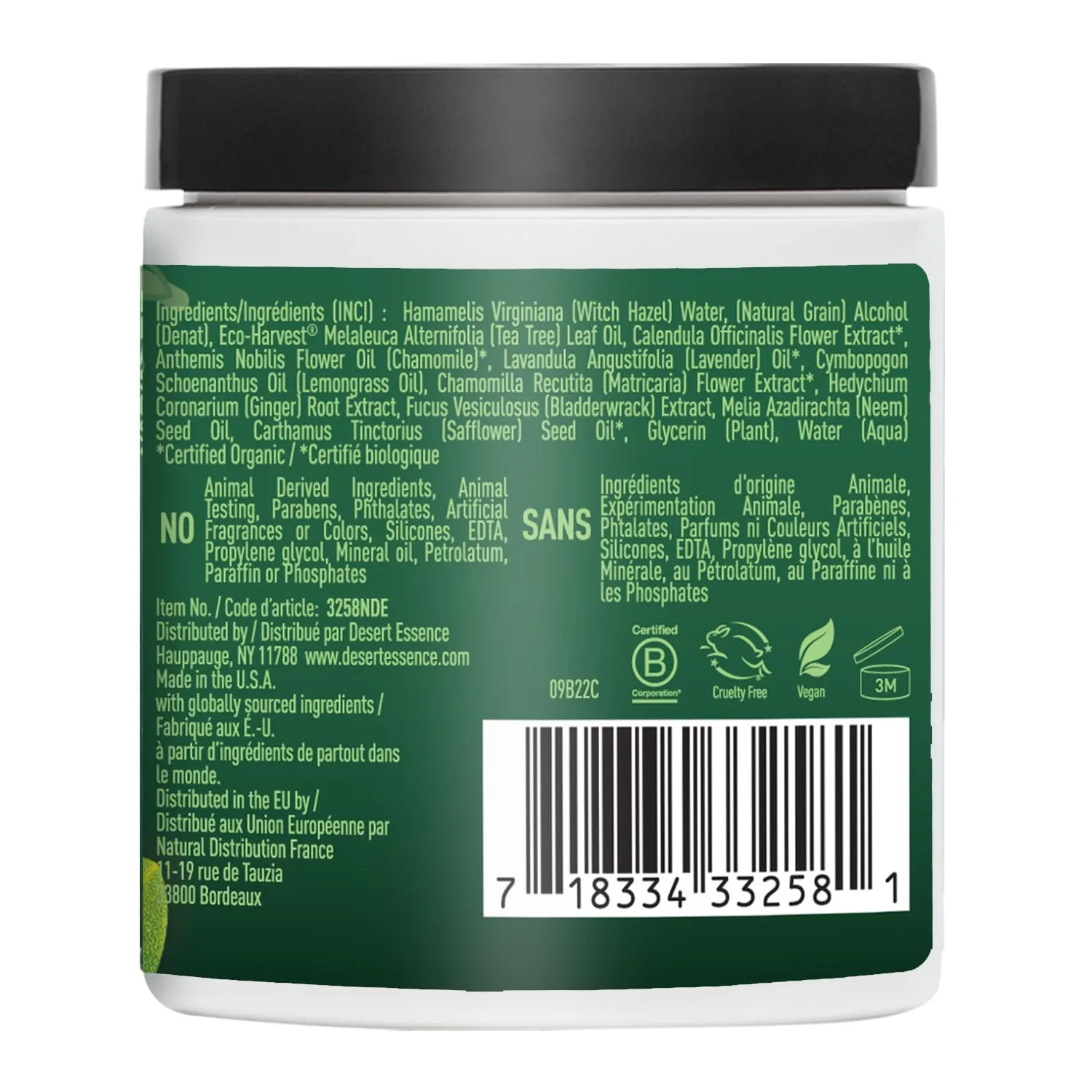 Desert Essence Tea Tree Facial Cleansing Pads 100 Pads Container