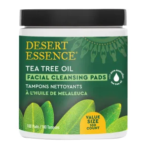 Desert Essence Tea Tree Facial Cleansing Pads 100 Pads Container