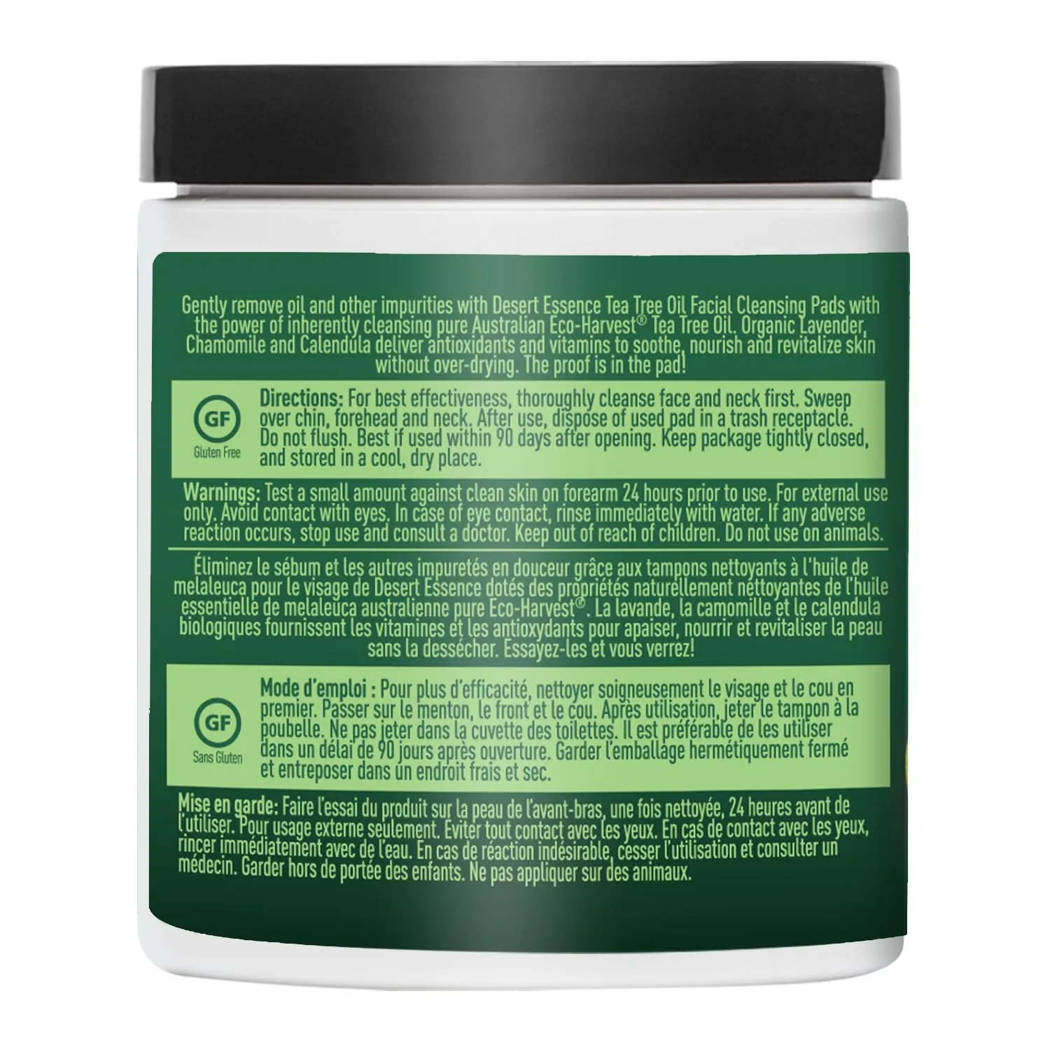 Desert Essence Tea Tree Facial Cleansing Pads 100 Pads Container