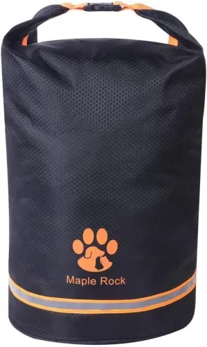 Dog Food Travel Bag - 84 Cups/26 lbs/20 Litre Capacity | Leak-Proof, Water-Resistant Dog Food Storage Container for Travel, Camping, RV & Outdoor | Collapsible, Easy-to-Clean Kibble Bag (Black)