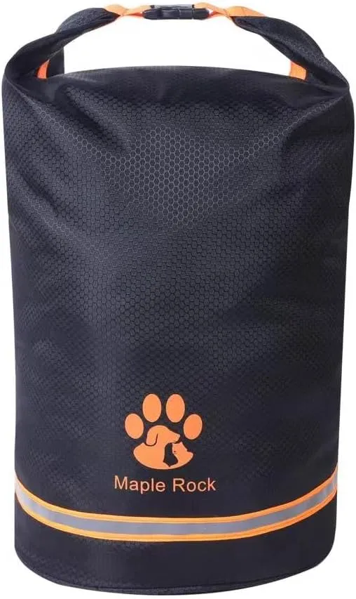 Dog Food Travel Bag - 84 Cups/26 lbs/20 Litre Capacity | Leak-Proof, Water-Resistant Dog Food Storage Container for Travel, Camping, RV & Outdoor | Collapsible, Easy-to-Clean Kibble Bag (Black)